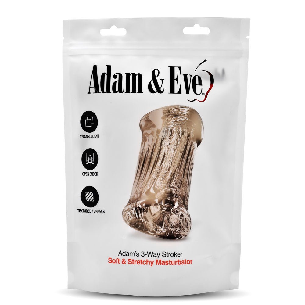 Adam & Eve Adam's 3-Way Stroker Clear Triple Hole Stroker